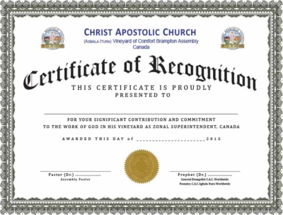 Certificate copy – Coxeco
